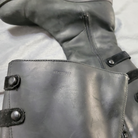 Merrell Captiva Waterproof Leather Boots Women Size 7 Black Mid Calf Comfort Zip - Picture 8 of 9